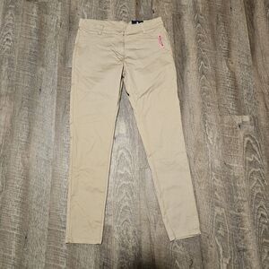 IZOD Approved Schoolwear Easy Care Girls Khaki Pants Size 9 Stretch Skinny